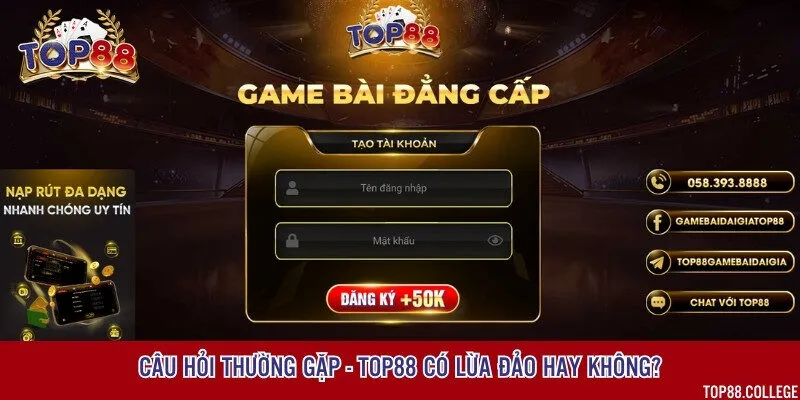 Top88 cam kết không bao giờ xảy ra tình trạng lừa đảo người chơi